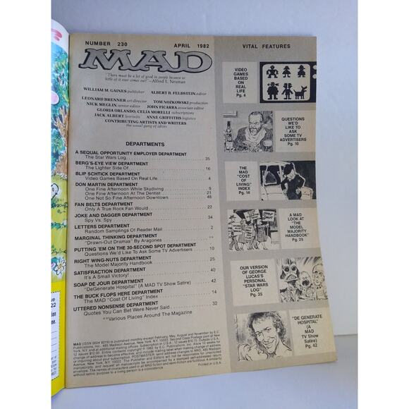 MAD Magazine #230 April 1982 Space Invaders Cover General Hospital Comic Book - Picture 2 of 5